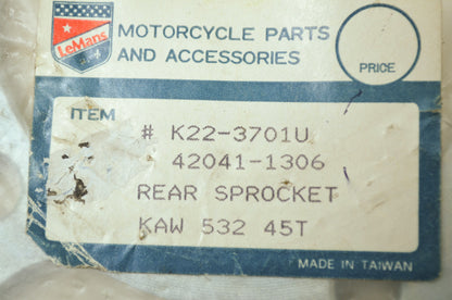 NEW Le Mans Kawasaki Sprocket 45T 1988-1990 ZX1000 Ninja ZX-10 42041-1306 NOS