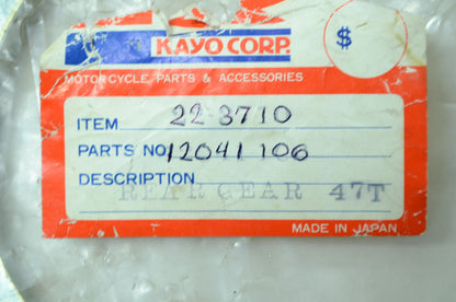 NEW Kayo Co Kawasaki Sprocket 47T 1972-1975 H2 Mach IV 42041-106 NOS