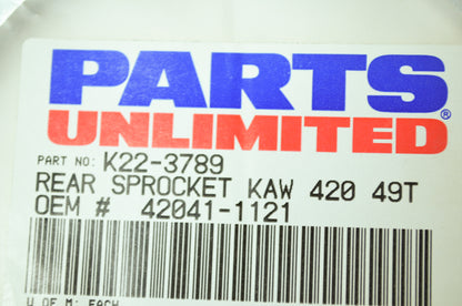NEW Parts Unlimited Kawasaki Sprocket 49T KDX80 KX60 KX80 42041-1121 NOS