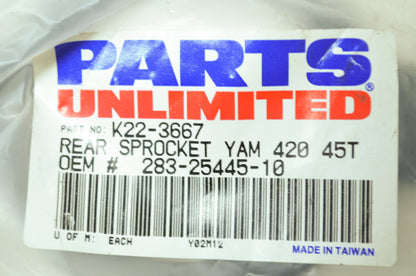 NEW Parts Unlimited Yamaha Sprocket 45T 1977-1983 DT100 283-25445-10, K22-3667 N