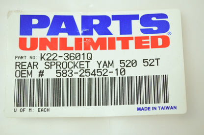 NEW Parts Unlimited Yamaha Spocket 52T 1976-1981 TT500 583-25452-10 NOS