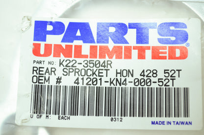 NEW Parts Unlimited Honda Sprocket 52T XR100 CRF100 41201-KN4-000 NOS