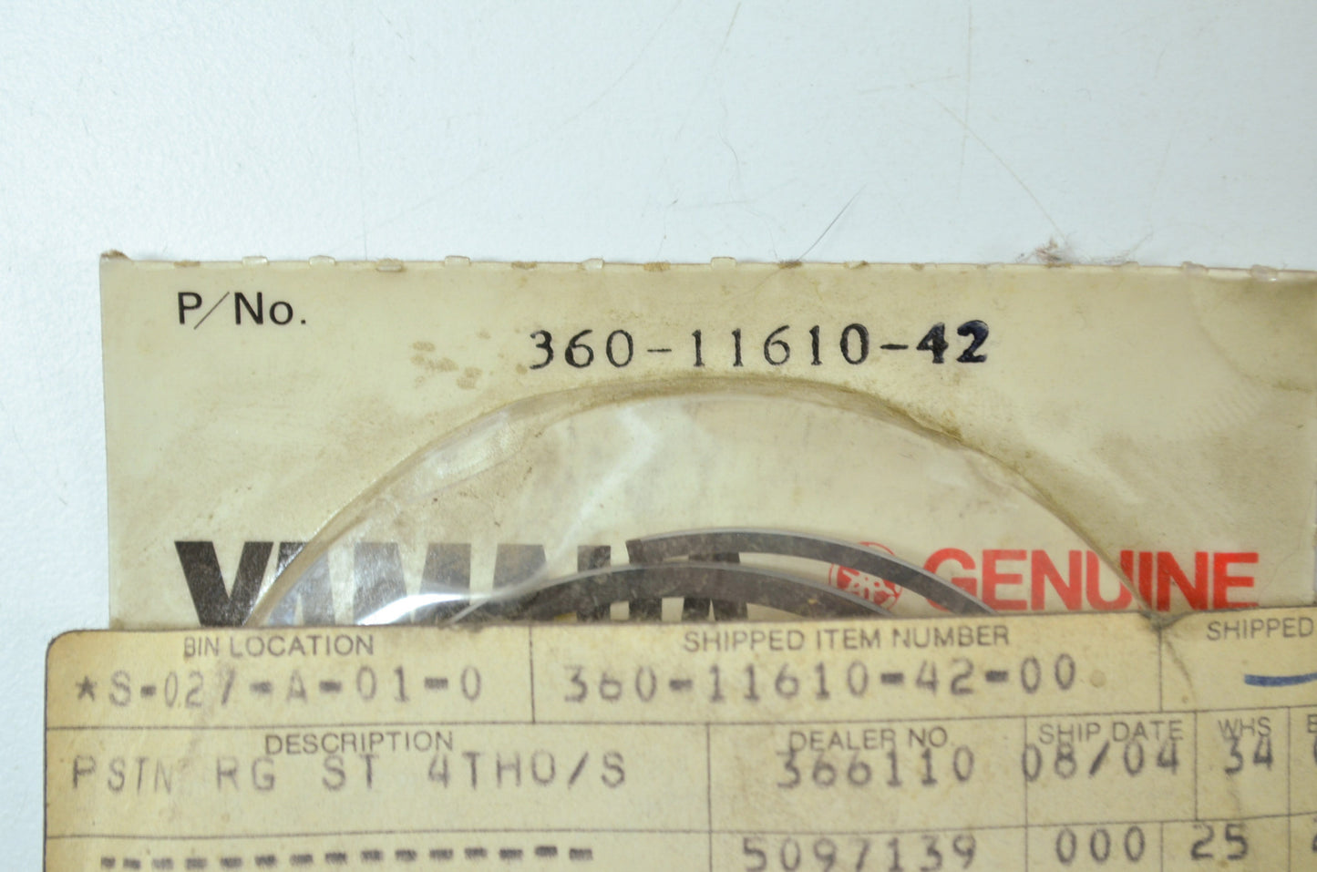 OEM Yamaha 360-11610-42-00 Piston Ring 4th Set NOS