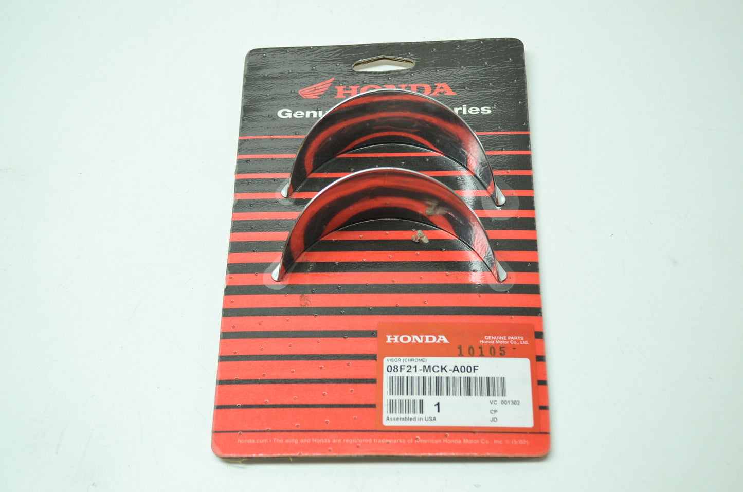 OEM Honda 08F21-MCK-A00F Chrome Visor Qty 2 NOS
