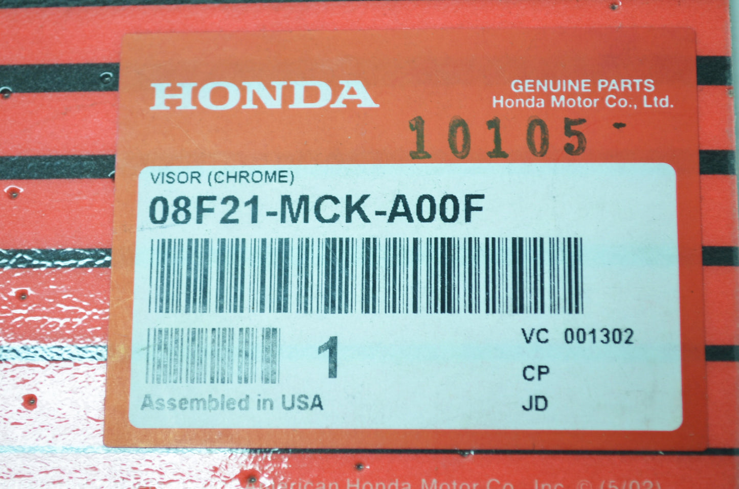 OEM Honda 08F21-MCK-A00F Chrome Visor Qty 2 NOS