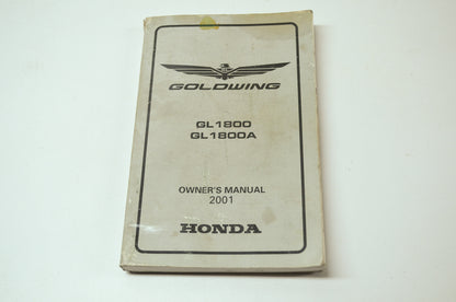OEM Honda 2001 Goldwing GL1800 & GL1800A Owners Manual 00X31-MCA-6000