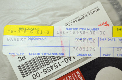 OEM Yamaha 1A0-15455-00-00 Gasket 1 NOS