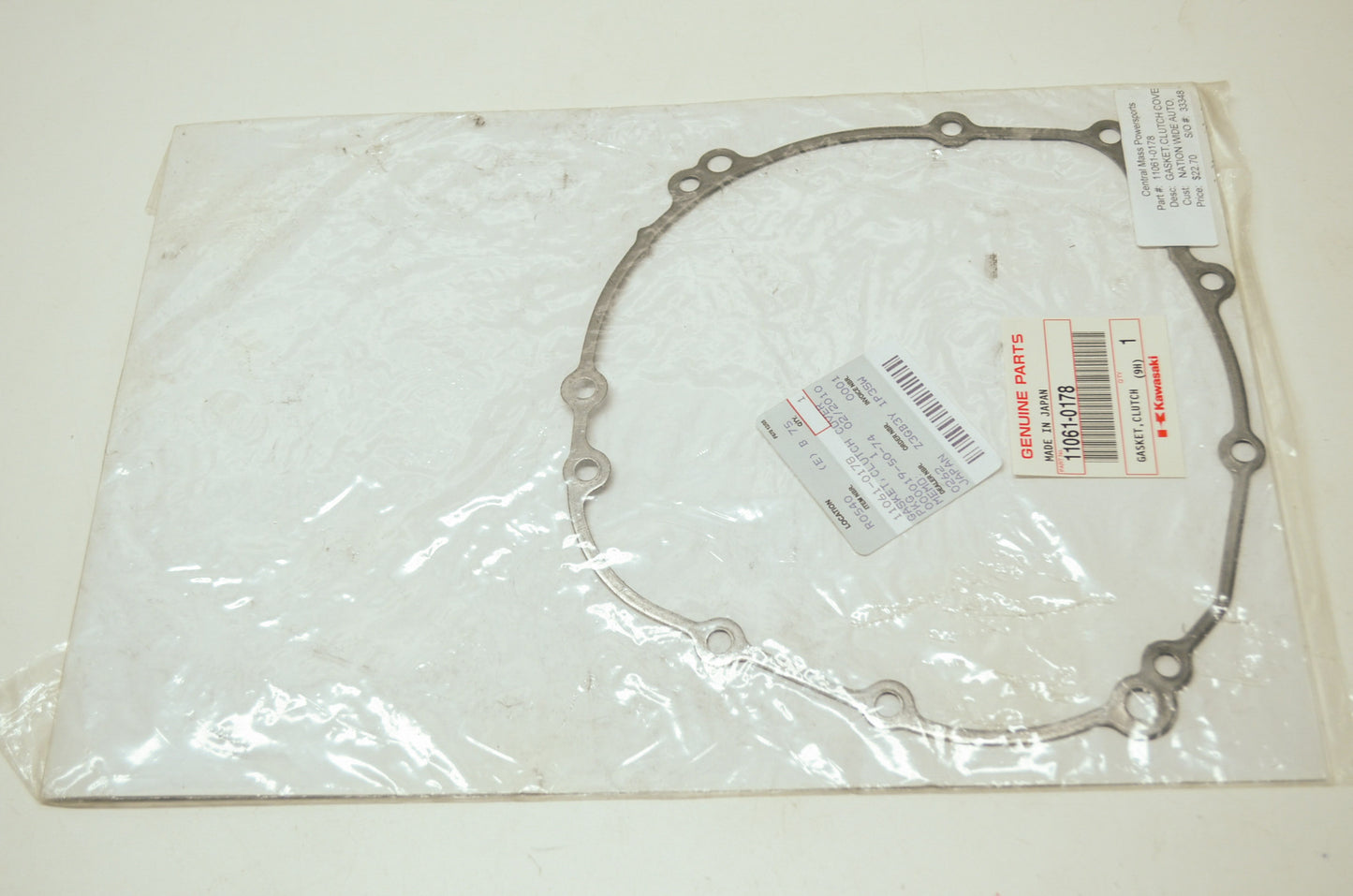 OEM Kawasaki 11061-0178 Clutch Cover Gasket NOS