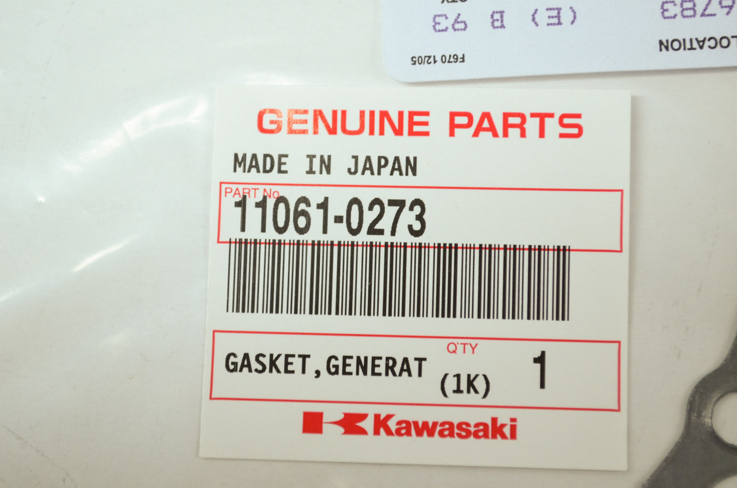 OEM Kawasaki 11061-0273 Generator Cover Gasket NOS