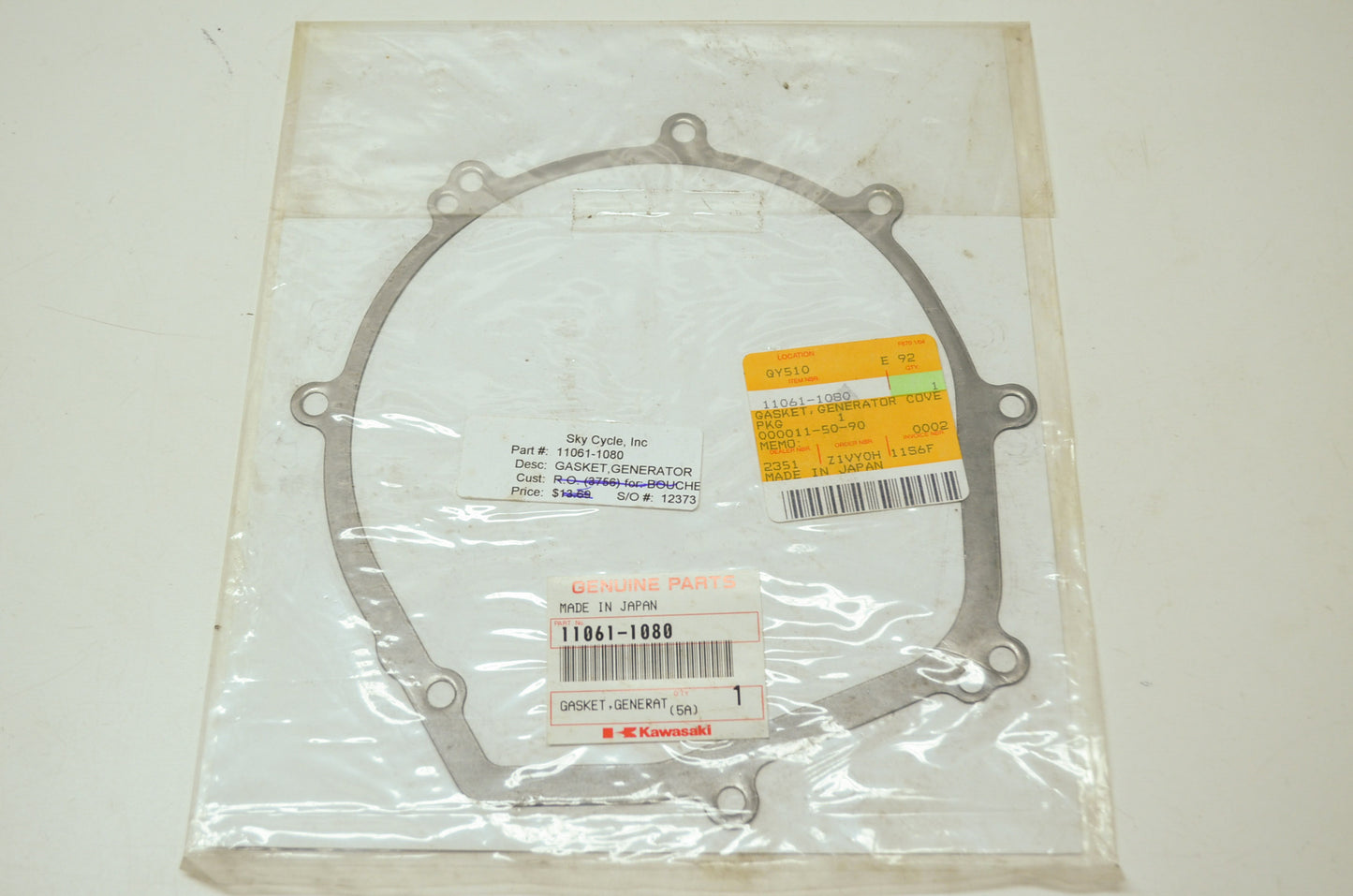OEM Kawasaki 11061-1080 Generator Cover Gasket NOS