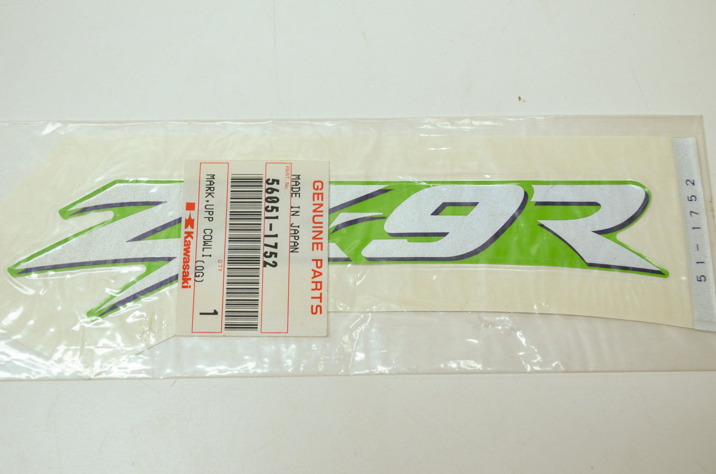 NEW OEM Kawasaki Upper Cowl Decal 1998 ZX900 Ninja ZX-9R 56051-1752 NOS