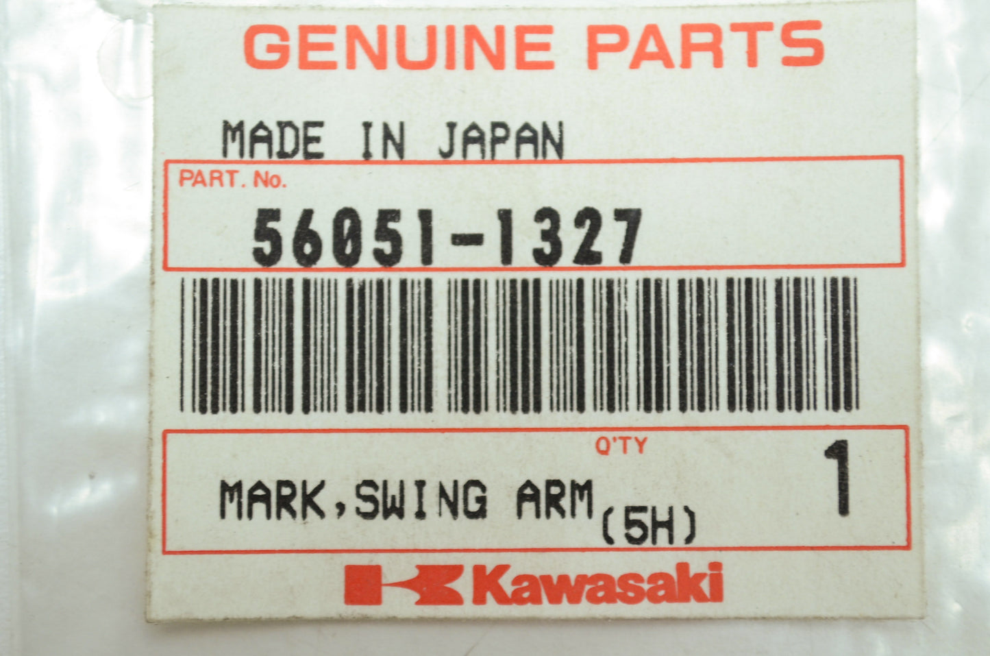 NEW OEM Kawasaki Swing Arm Decal 1996 KX500 56051-1327 NOS