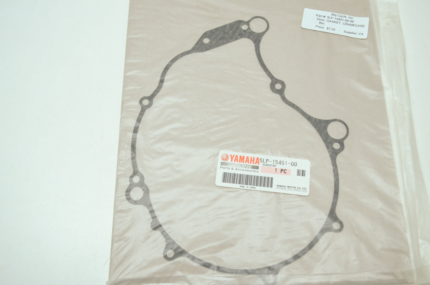 OEM Yamaha 5LP-15451-00-00 Crankcase Cover Gasket NOS