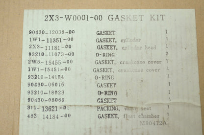 OEM Yamaha 2X3-W0001-00-00 Gasket Kit NOS