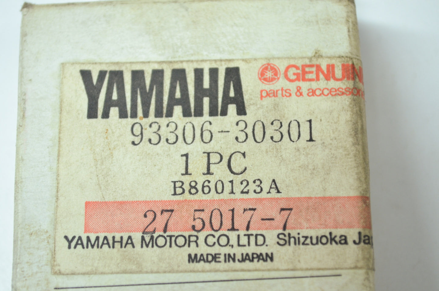 OEM Yamaha 93306-30301-00 Bearing NOS