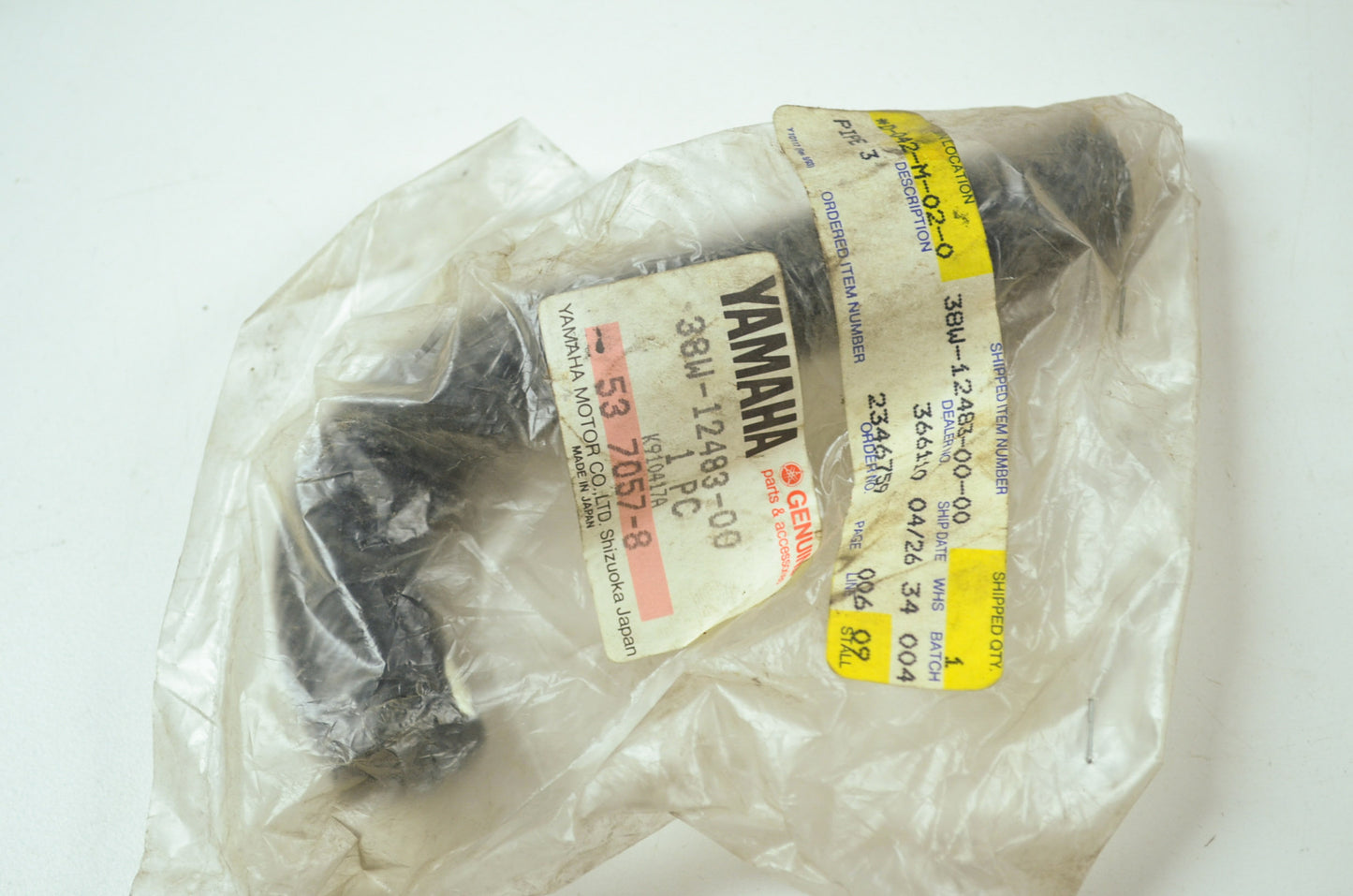 OEM Yamaha 38W-12483-00-00 Pipe 3 NOS