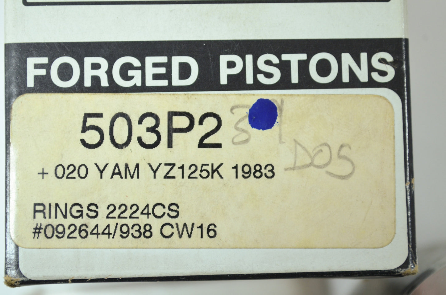 NEW Wiseco Yamaha Piston .20mm 1983 YZ125 K 503P2 NOS