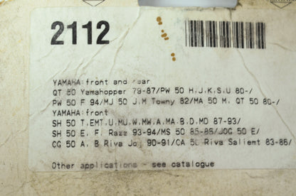 NEW SBS Yamaha Brake Pad Kit Front Rear QT50 PW50 MJ50 QT80 2112 NOS