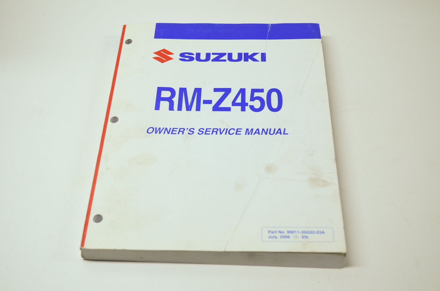 OEM Suzuki 99011-35G52-03A Owner's & Service Manual RM-Z450K7