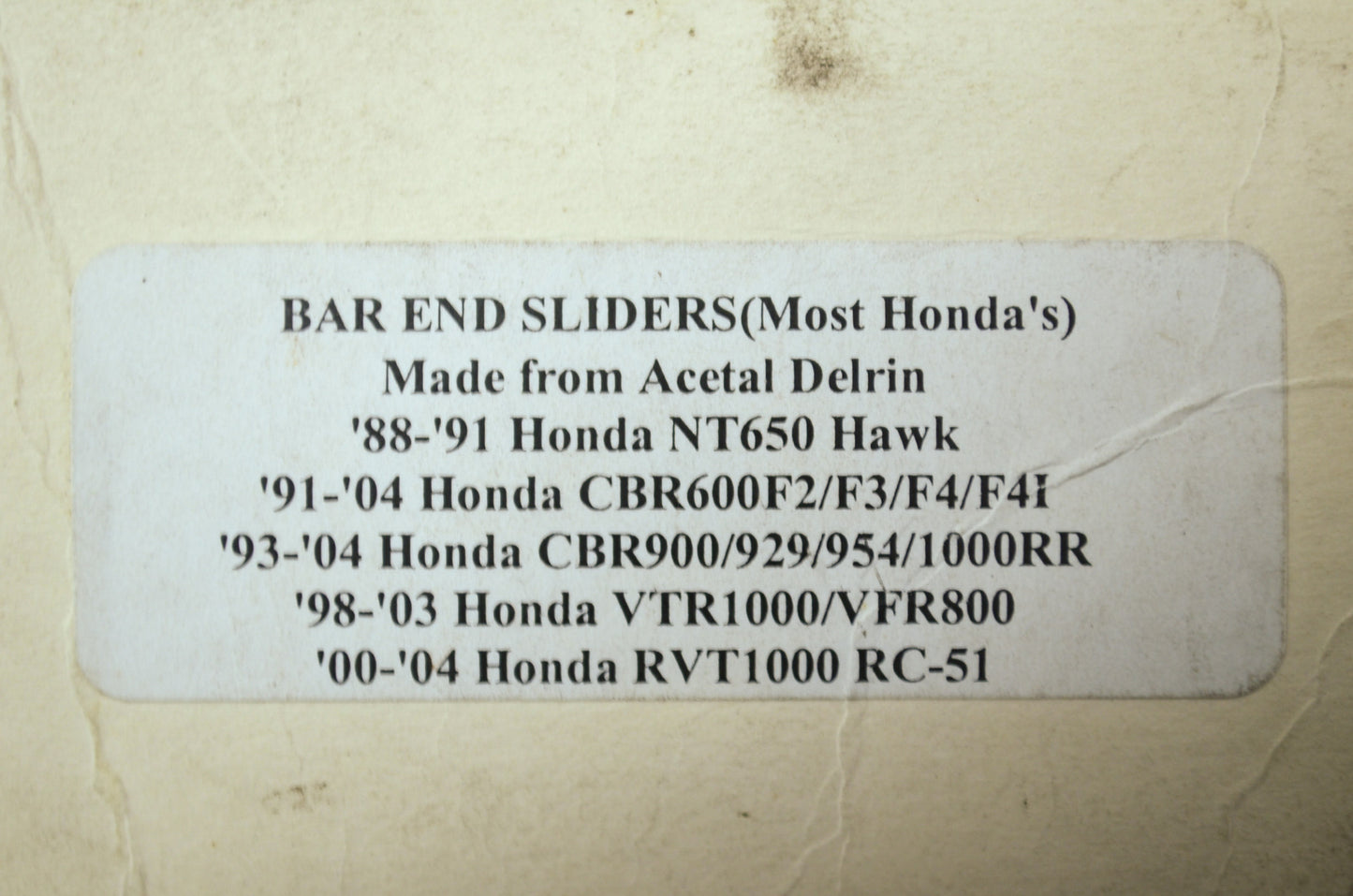 NEW Pro-Tek Honda Bar Ends WhiteNT650 CBR 600 900 929 954 1000 BS-30W NOS