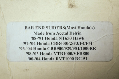 NEW Pro-Tek Honda Bar Ends WhiteNT650 CBR 600 900 929 954 1000 BS-30W NOS