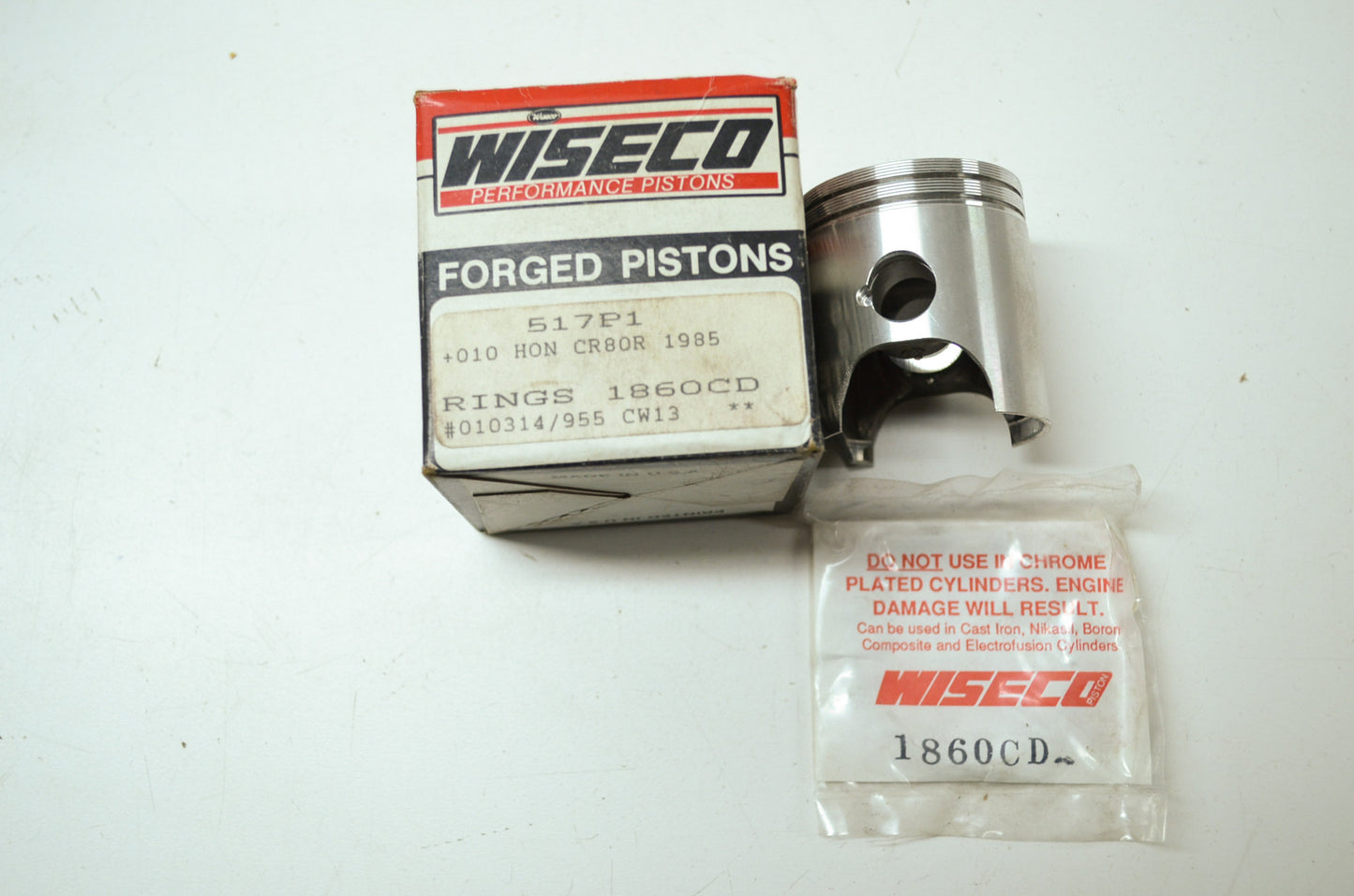 NEW Wiseco Honda Piston Kit .10mm 1985 CR80 CR80R 517P1 NOS