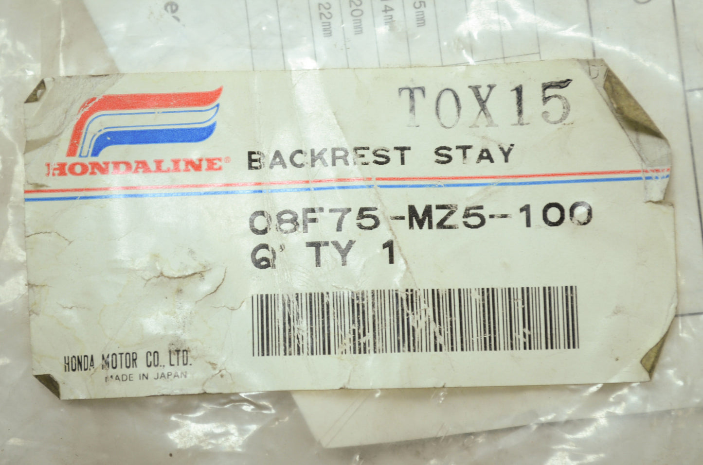 OEM Honda 08F75-MZ5-100 Backrest & Right Carrier Stay NOS