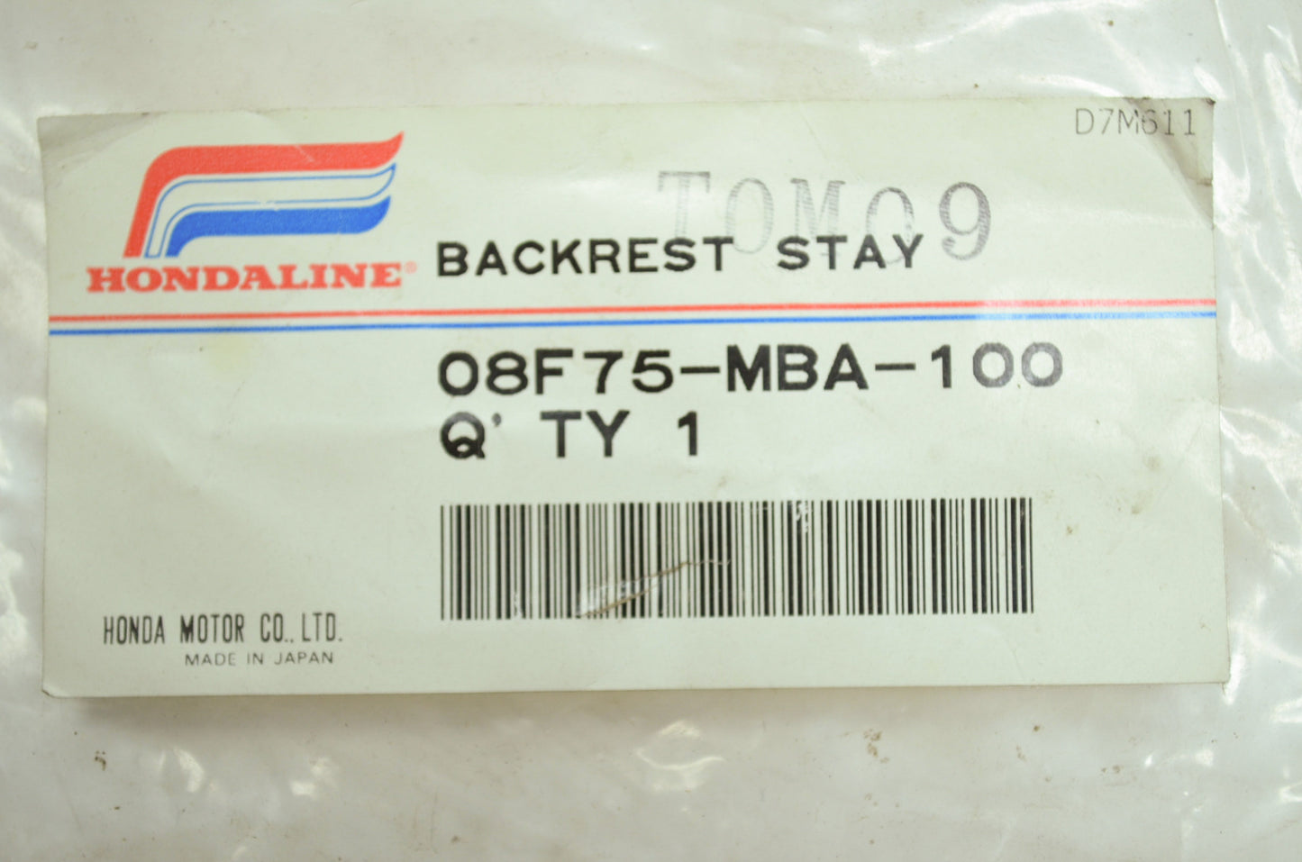 OEM Honda 08F75-MBA-100 Backrest Stay NOS