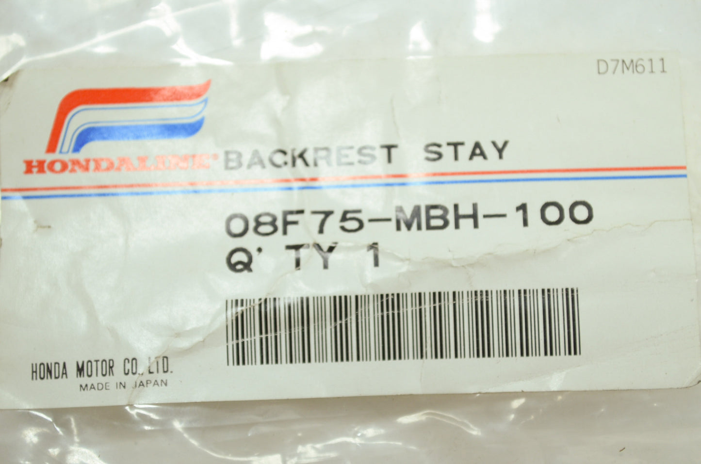 OEM Honda 08F75-MBH-100 Backrest Stay NOS