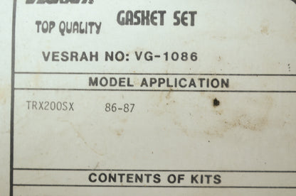 NEW Versah Honda Gasket Set 1986-1987 TRX200 SX VG-1086 NOS