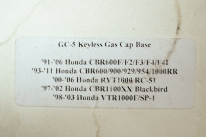 NEW Pro-Tek Honda Keyless Gas Cap Base CBR600 900 929 954 1000 GC-5K NOS