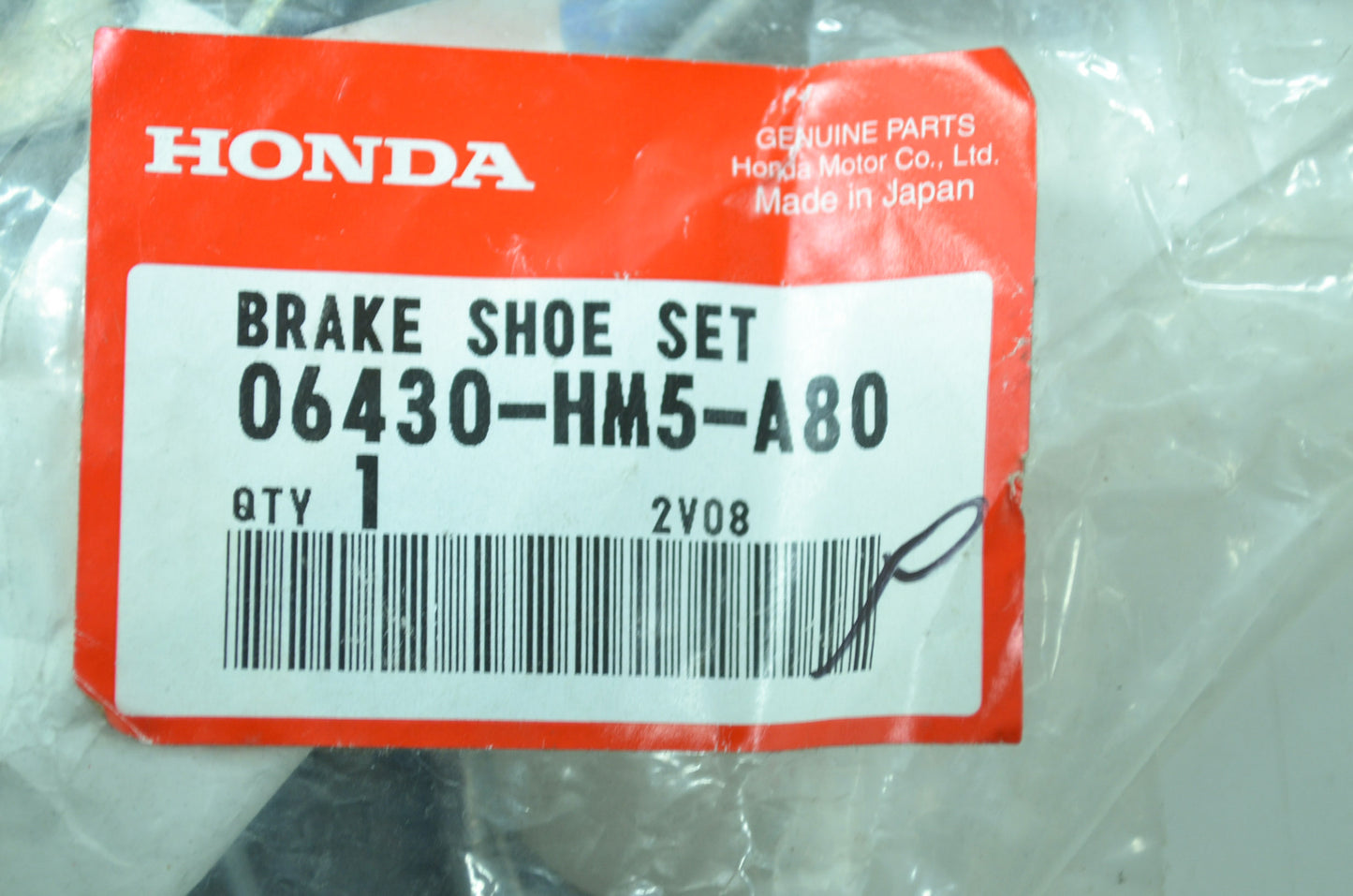 OEM Honda 06430-HM5-A80 Rear Brake Shoe Set NOS