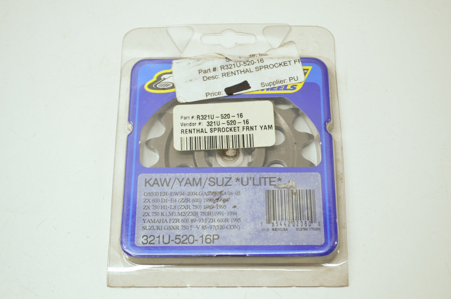 NEW Renthal Sprocket 16 Tooth 2001-2008 GSXR1000 321U-520-16P NOS