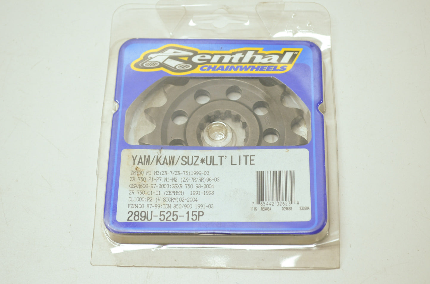 NEW Renthal Sprocket 15 Tooth GSXR600 SV650 289U-525-15P NOS