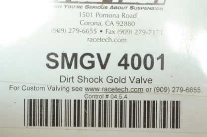 NEW Race Tech Shock Gold Valve Kit SMGV-4001 NOS