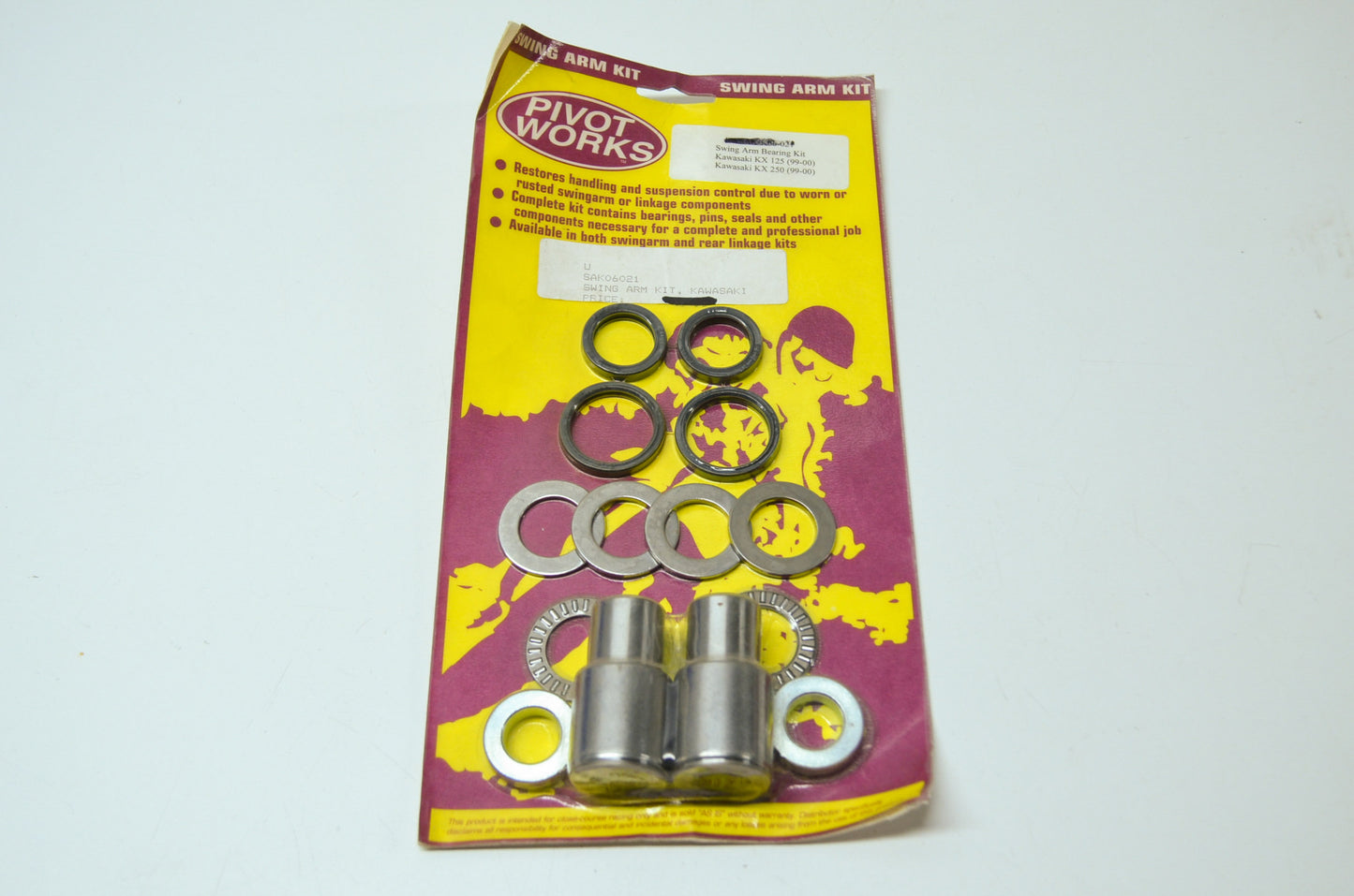 NEW Pivot Works Kawasaki Swing Arm Bearing Kit 1999-2005 KX125 PWSAK-K06-021 NOS