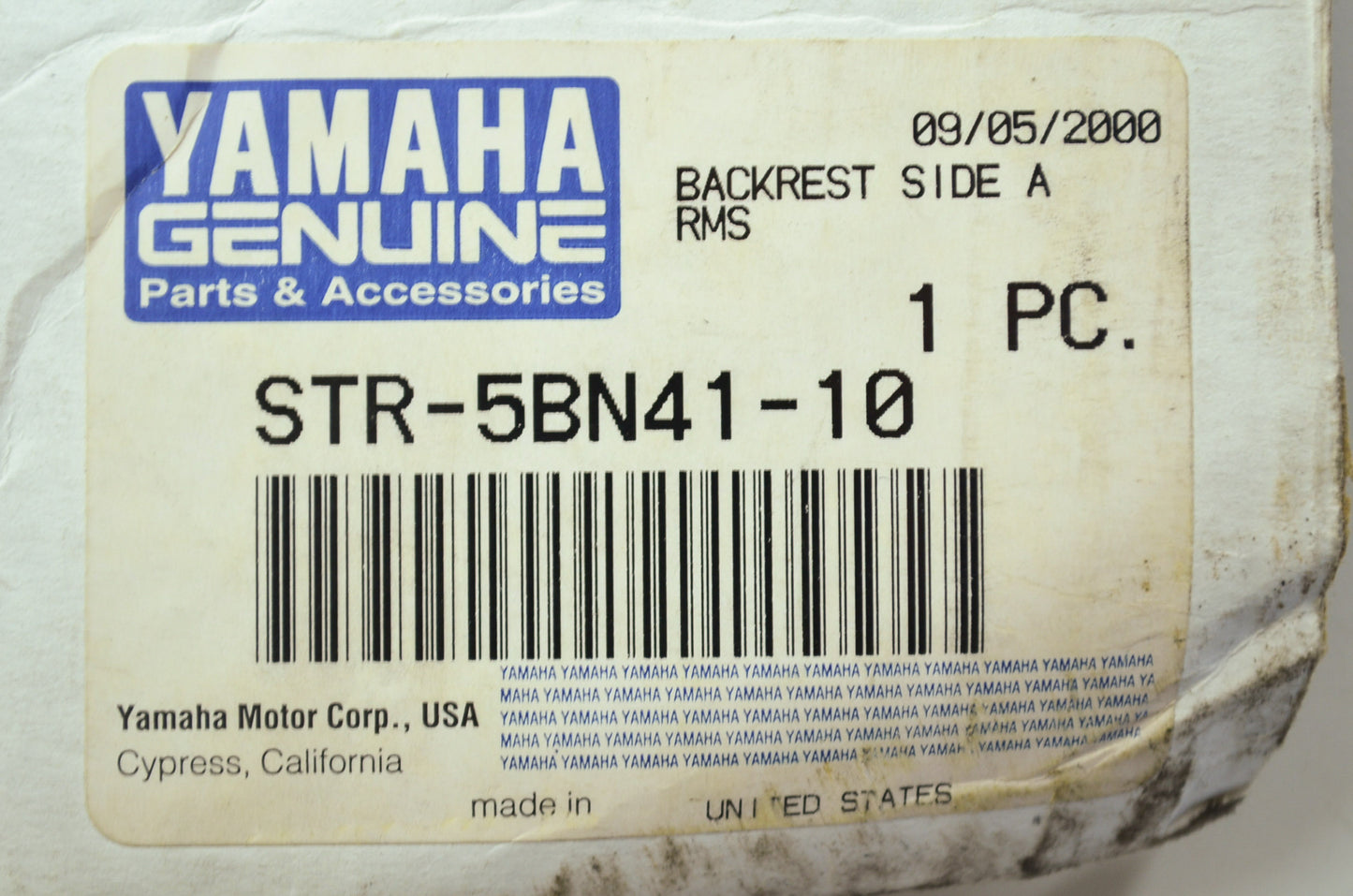 OEM Yamaha STR-5BN41-10-00 Side Arms Backrest NOS