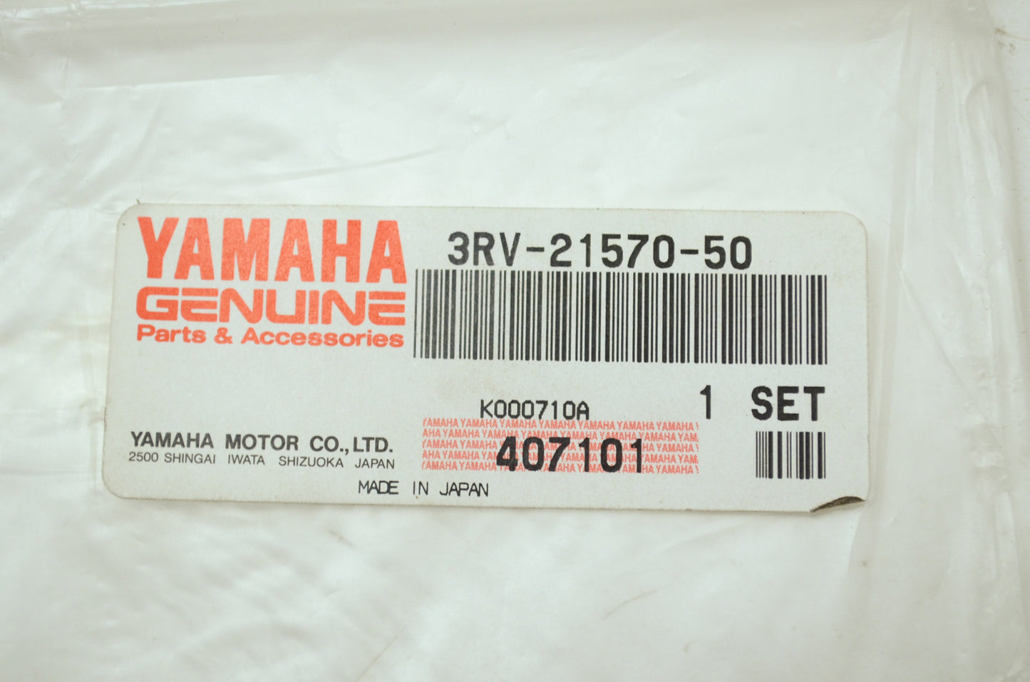 OEM Yamaha 3RV-21570-50-00 Front Fender Graphic Kit NOS