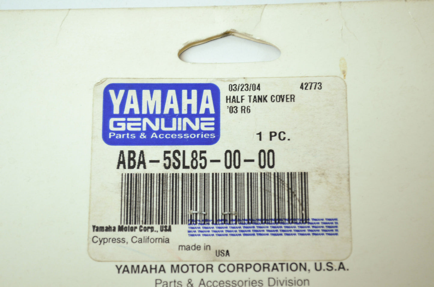 NEW OEM Yamaha Tank Cover 2003 R6 YZFR6 ABA-5SL85-00-00 NOS