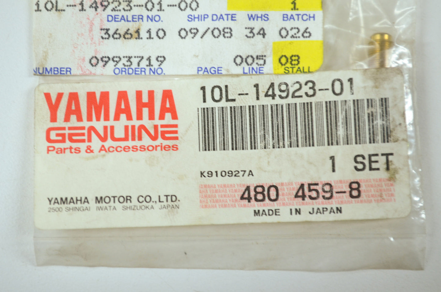 OEM Yamaha 10L-14923-01-00 Pilot Screw NOS