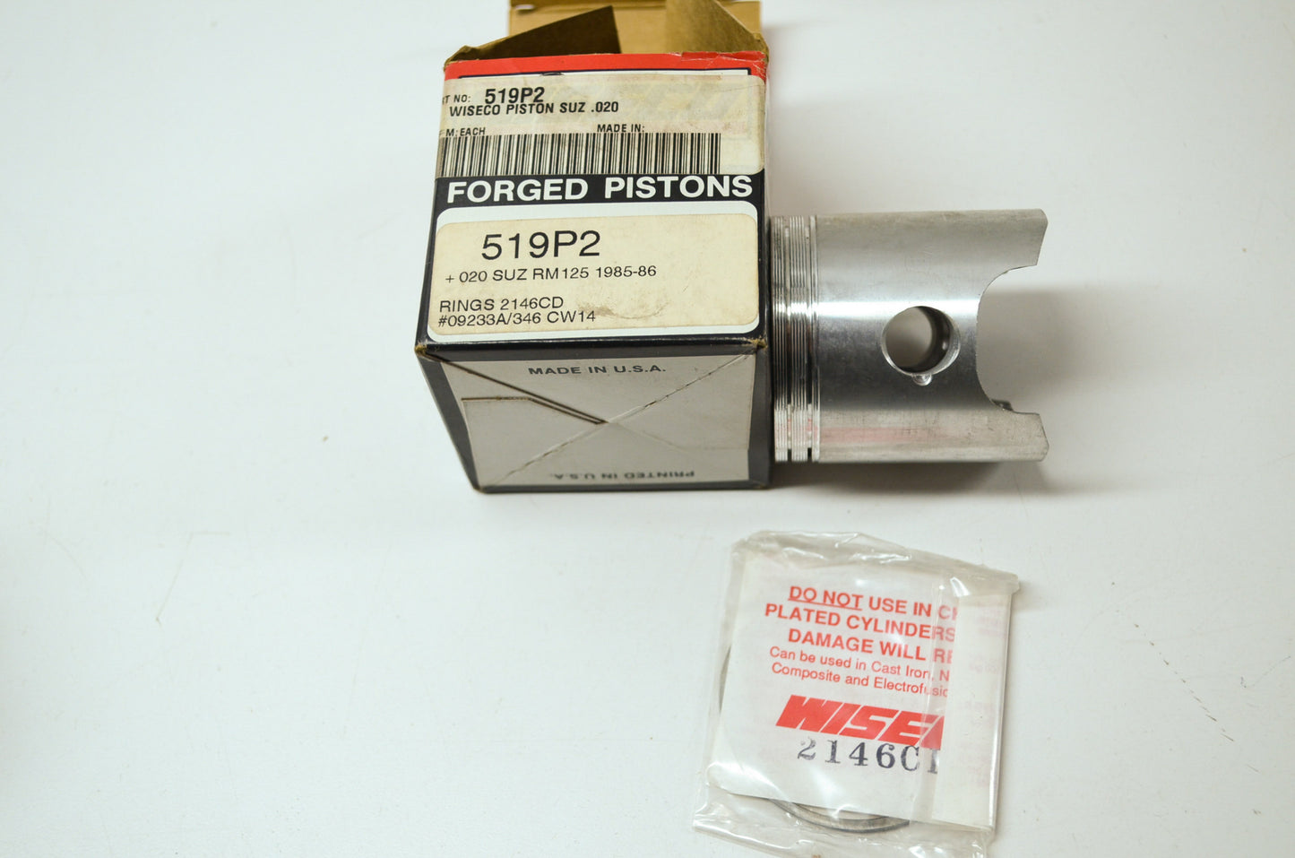 NEW Suzuki Wiseco Piston Set 85-86 RM125 .020 519P2 NOS