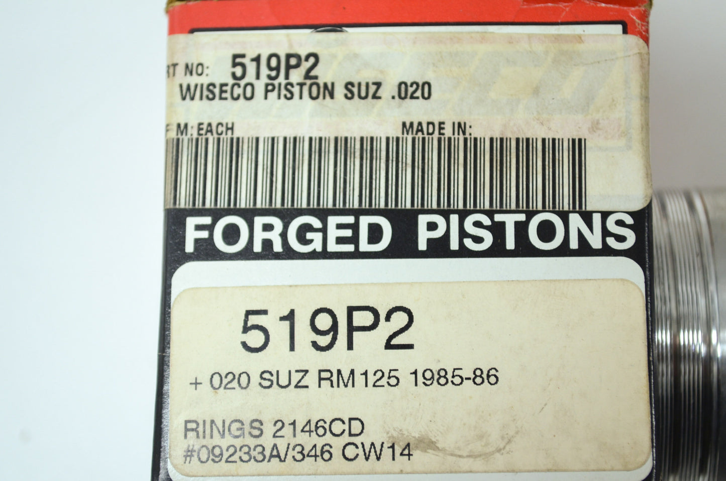 NEW Suzuki Wiseco Piston Set 85-86 RM125 .020 519P2 NOS