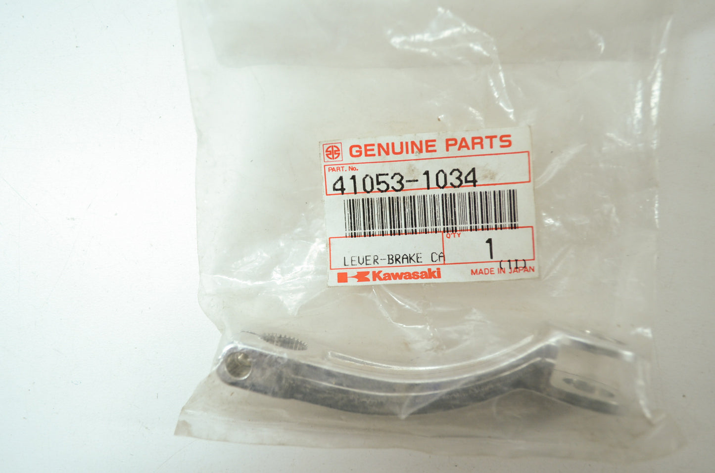 OEM Kawasaki 41053-1034 Rear Brake Cam Lever NOS
