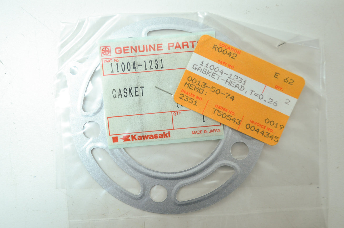 OEM Kawasaki 11004-1231 Head Gasket T=0.26 NOS