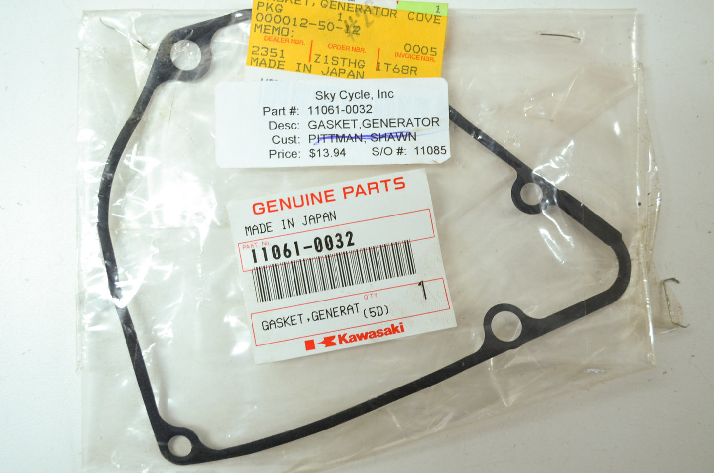OEM Kawasaki 11061-0032 Generator Cover Gasket NOS