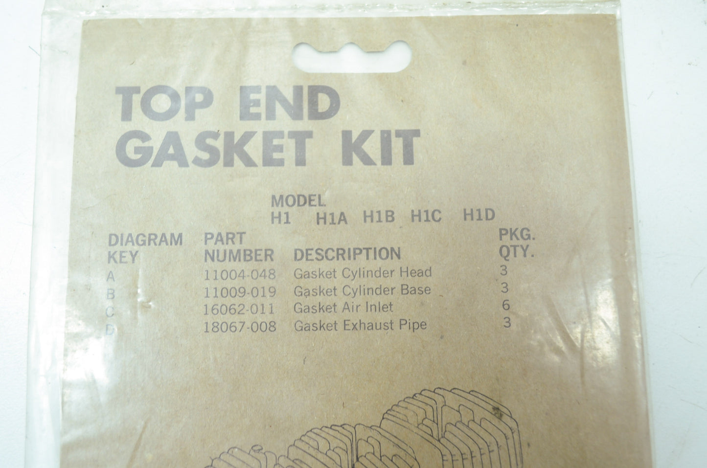 NEW OEM Kawasaki Top End Gasket Set H1 H1A B C D K14046-211 NOS