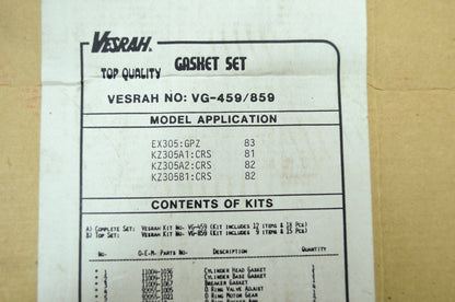 NEW Vesrah Kawasaki Gasket Set 81-82 KZ305 VG-459 NOS