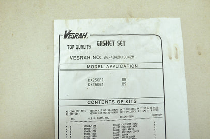 Vesrah VG-8042M Kawasaki Gasket Set 88-89 KX250 NOS