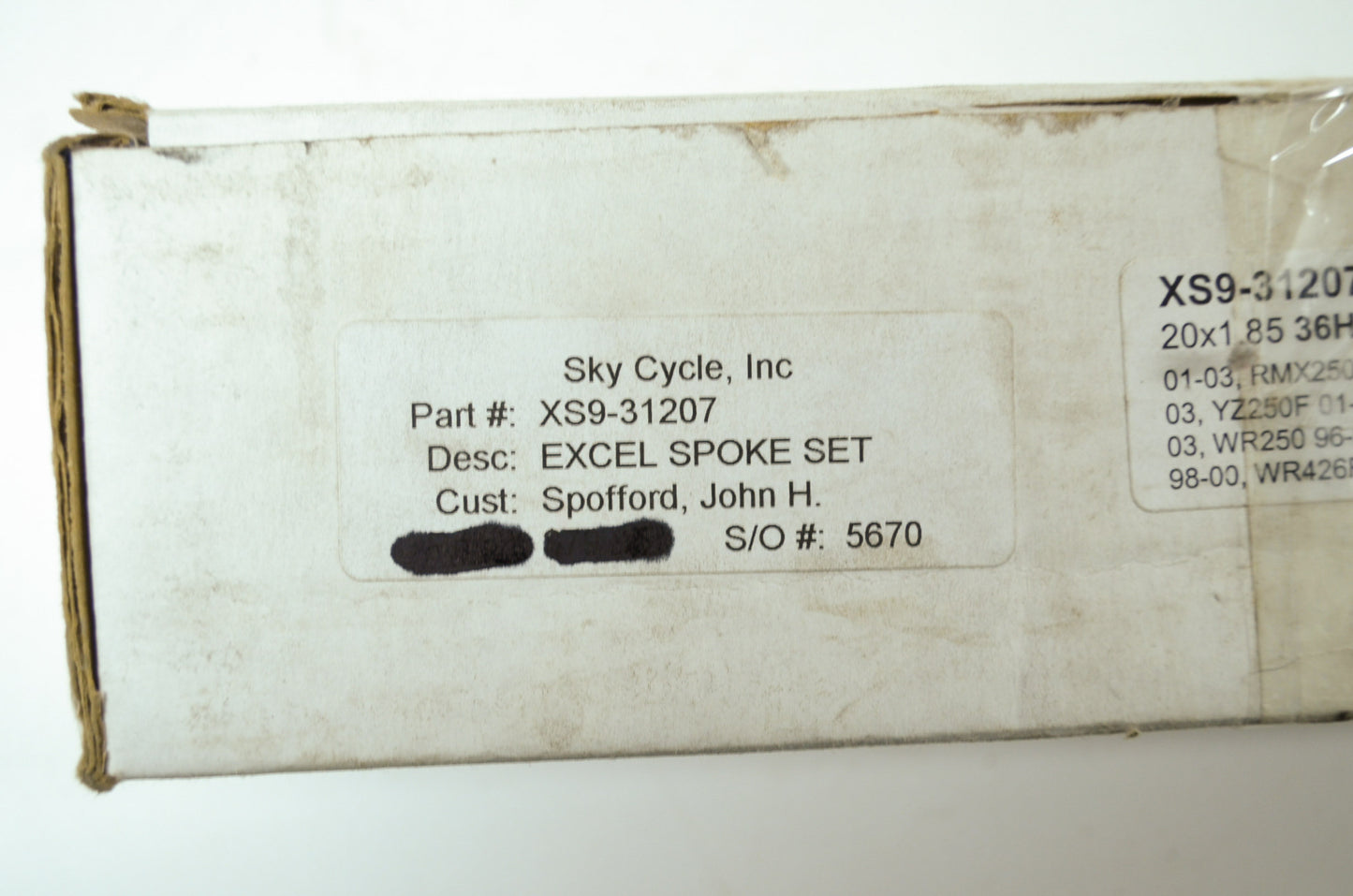 NEW Excel Yamaha Spoke Kit WR426 WR250 YZ250F XS9-31207 NOS