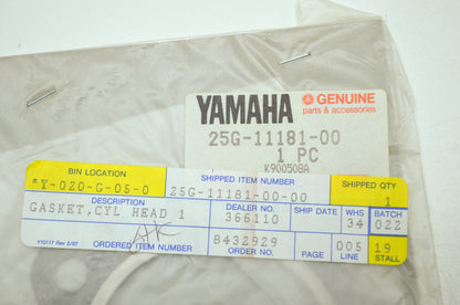 OEM Yamaha 25G-11181-00-00 Cylinder Head Gasket NOS